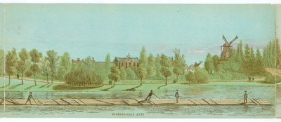 135017 Gezicht op het singelplantsoen te Utrecht met half achter de bomen het Diakonessenhuis aan de Springweg en ...